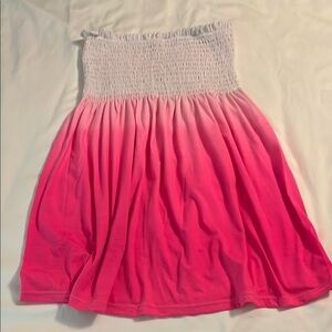 Cream and White Smocked Bubble Mini Swim Coverup